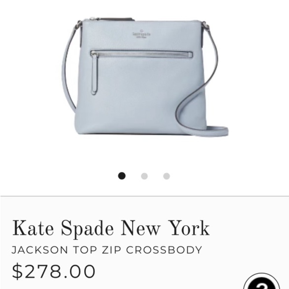 Kate Spade Jackson Top Zip Crossbody light blue purse.